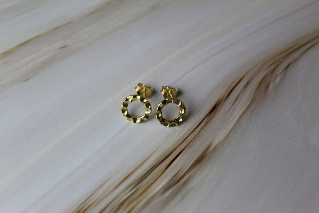 Hammered Circle Studs