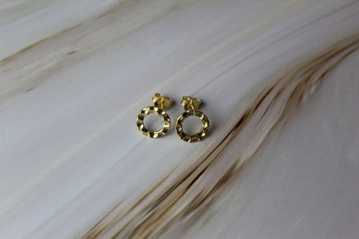 Hammered Circle Studs