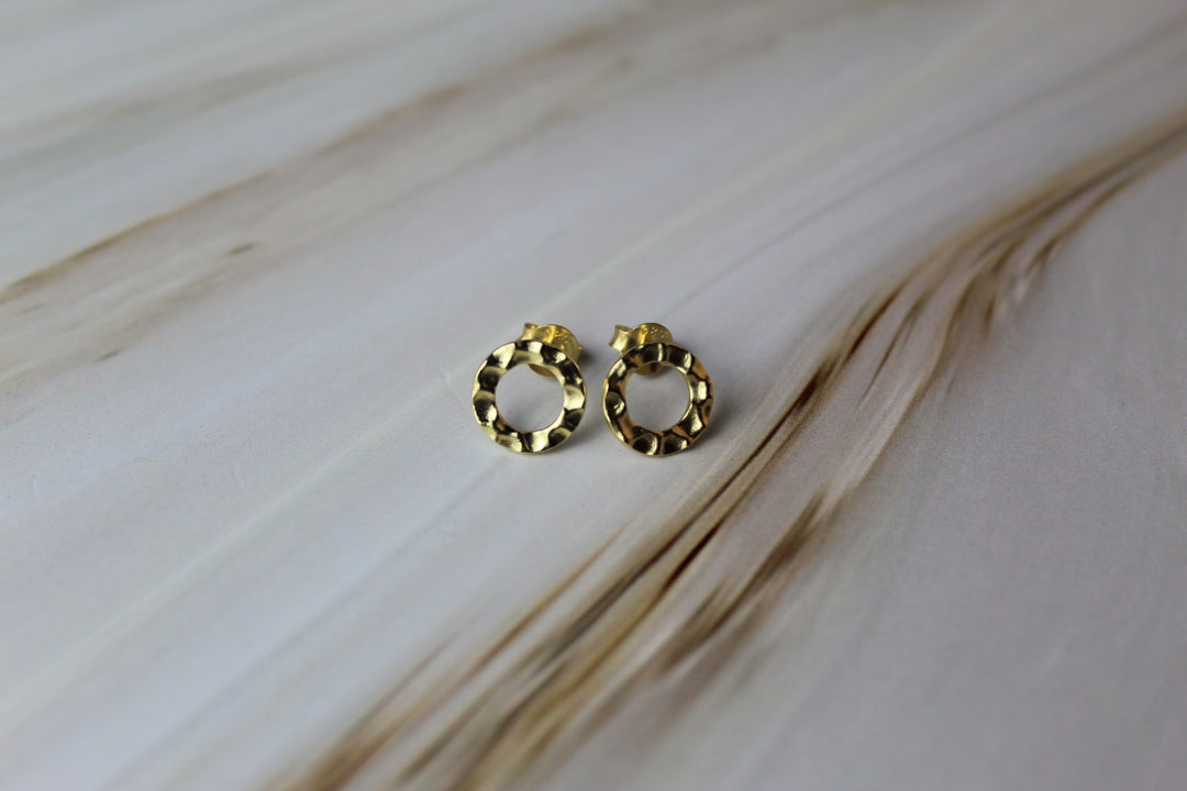 Hammered Circle Studs